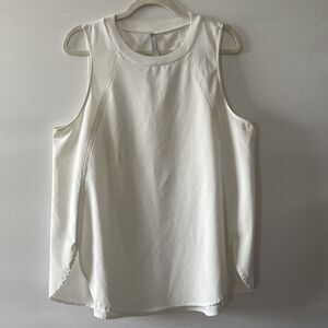 Athleta White Full Back Panel Wide Straps Tank Top Size L